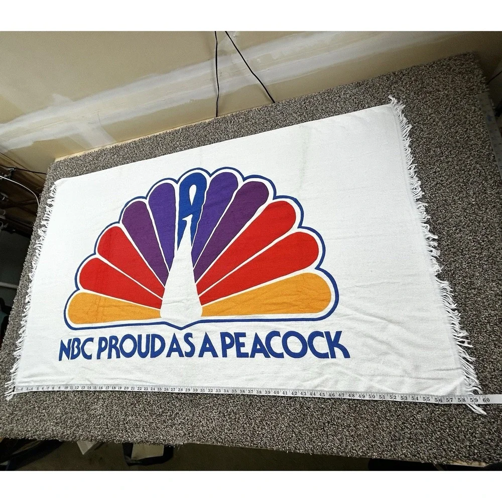 Vintage NBC Proud‎ As A Peacock Beach Towel 59x36